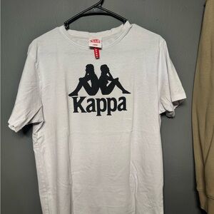 Kappa White Tee with Black Emblem